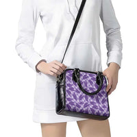 Purple Hawaii Kalo Palaka Motifs Shoulder Handbag Hawaiian Taro Leaves Elegant Vibes - Polynesian Pride