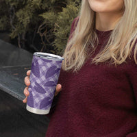 Purple Hawaii Kalo Palaka Motifs Tumbler Cup Hawaiian Taro Leaves Elegant Vibes - Polynesian Pride