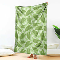 Green Hawaii Kalo Palaka Motifs Blanket Hawaiian Taro Leaves Elegant Vibes LT14 - Polynesian Pride