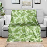 Green Hawaii Kalo Palaka Motifs Blanket Hawaiian Taro Leaves Elegant Vibes LT14 - Polynesian Pride