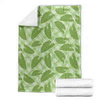Green Hawaii Kalo Palaka Motifs Blanket Hawaiian Taro Leaves Elegant Vibes LT14 - Polynesian Pride