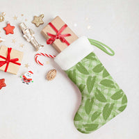 Green Hawaii Kalo Palaka Motifs Christmas Stocking Hawaiian Taro Leaves Elegant Vibes LT14 - Polynesian Pride