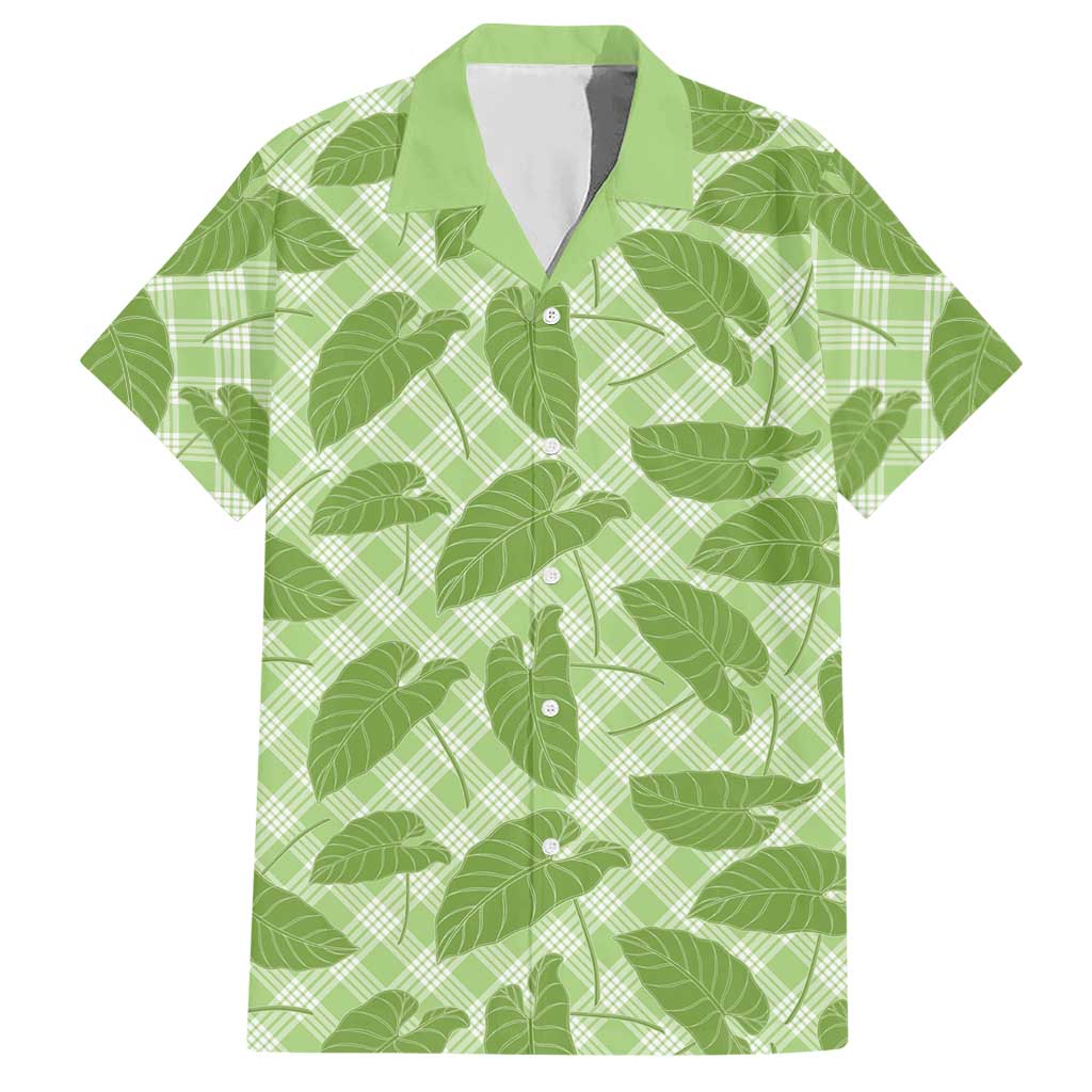Green Hawaii Kalo Palaka Motifs Hawaiian Shirt Hawaiian Taro Leaves Elegant Vibes - Polynesian Pride