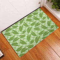 Green Hawaii Kalo Palaka Motifs Rubber Doormat Hawaiian Taro Leaves Elegant Vibes LT14 - Polynesian Pride