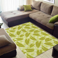 Lime Green Hawaii Kalo Palaka Motifs Area Rug Hawaiian Taro Leaves Elegant Vibes LT14 - Polynesian Pride