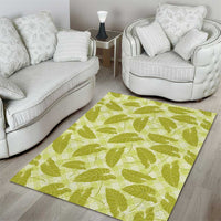 Lime Green Hawaii Kalo Palaka Motifs Area Rug Hawaiian Taro Leaves Elegant Vibes LT14 - Polynesian Pride