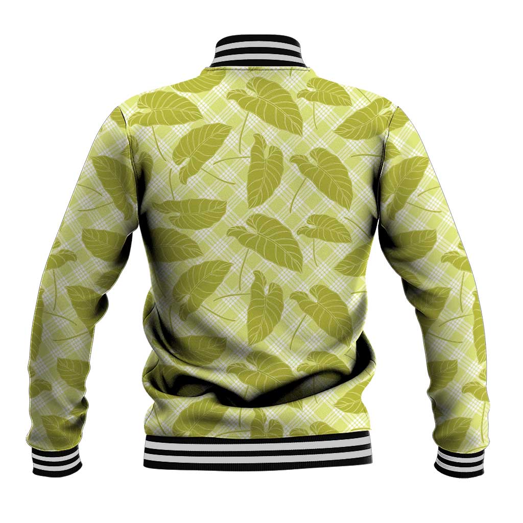Lime Green Hawaii Kalo Palaka Motifs Baseball Jacket Hawaiian Taro Leaves Elegant Vibes LT14 - Polynesian Pride