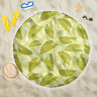 Lime Green Hawaii Kalo Palaka Motifs Beach Blanket Hawaiian Taro Leaves Elegant Vibes LT14 One Size 150cm Lime Green - Polynesian Pride