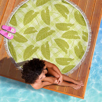 Lime Green Hawaii Kalo Palaka Motifs Beach Blanket Hawaiian Taro Leaves Elegant Vibes LT14 - Polynesian Pride