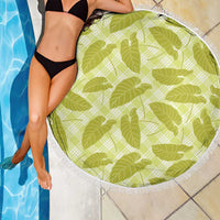 Lime Green Hawaii Kalo Palaka Motifs Beach Blanket Hawaiian Taro Leaves Elegant Vibes LT14 - Polynesian Pride