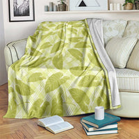 Lime Green Hawaii Kalo Palaka Motifs Blanket Hawaiian Taro Leaves Elegant Vibes LT14 Lime Green - Polynesian Pride