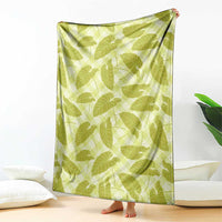 Lime Green Hawaii Kalo Palaka Motifs Blanket Hawaiian Taro Leaves Elegant Vibes LT14 - Polynesian Pride