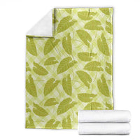 Lime Green Hawaii Kalo Palaka Motifs Blanket Hawaiian Taro Leaves Elegant Vibes LT14 - Polynesian Pride