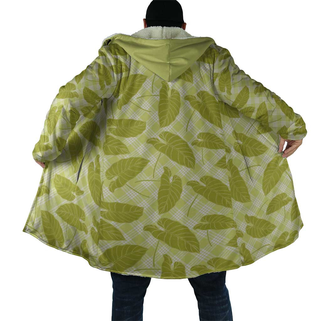 Lime Green Hawaii Kalo Palaka Motifs Cloak Hawaiian Taro Leaves Elegant Vibes LT14 - Polynesian Pride