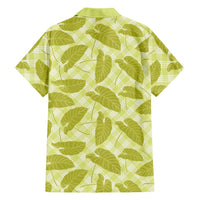 Lime Green Hawaii Kalo Palaka Motifs Family Matching Mermaid Dress and Hawaiian Shirt Hawaiian Taro Leaves Elegant Vibes - Polynesian Pride