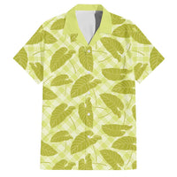 Lime Green Hawaii Kalo Palaka Motifs Family Matching Off Shoulder Maxi Dress and Hawaiian Shirt Hawaiian Taro Leaves Elegant Vibes - Polynesian Pride