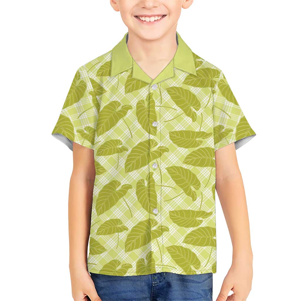 Lime Green Hawaii Kalo Palaka Motifs Hawaiian Shirt Hawaiian Taro Leaves Elegant Vibes - Polynesian Pride