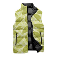 Lime Green Hawaii Kalo Palaka Motifs Sleeveless Puffer Jacket Hawaiian Taro Leaves Elegant Vibes LT14 - Polynesian Pride