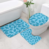 Blue Hawaii Kalo Palaka Motifs Bathroom Set Hawaiian Taro Leaves Elegant Vibes LT14 - Polynesian Pride