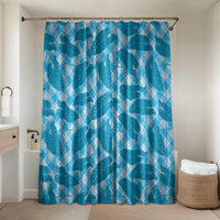 Blue Hawaii Kalo Palaka Motifs Bathroom Set Hawaiian Taro Leaves Elegant Vibes LT14 Shower Curtain Only Blue - Polynesian Pride