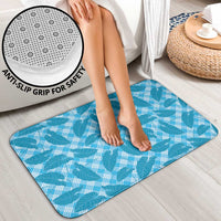 Blue Hawaii Kalo Palaka Motifs Bathroom Set Hawaiian Taro Leaves Elegant Vibes LT14 - Polynesian Pride