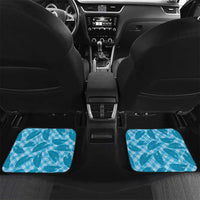 Blue Hawaii Kalo Palaka Motifs Car Mats Hawaiian Taro Leaves Elegant Vibes LT14 Set 2pcs - Back Blue - Polynesian Pride
