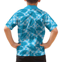 Blue Hawaii Kalo Palaka Motifs Family Matching Mermaid Dress and Hawaiian Shirt Hawaiian Taro Leaves Elegant Vibes - Polynesian Pride