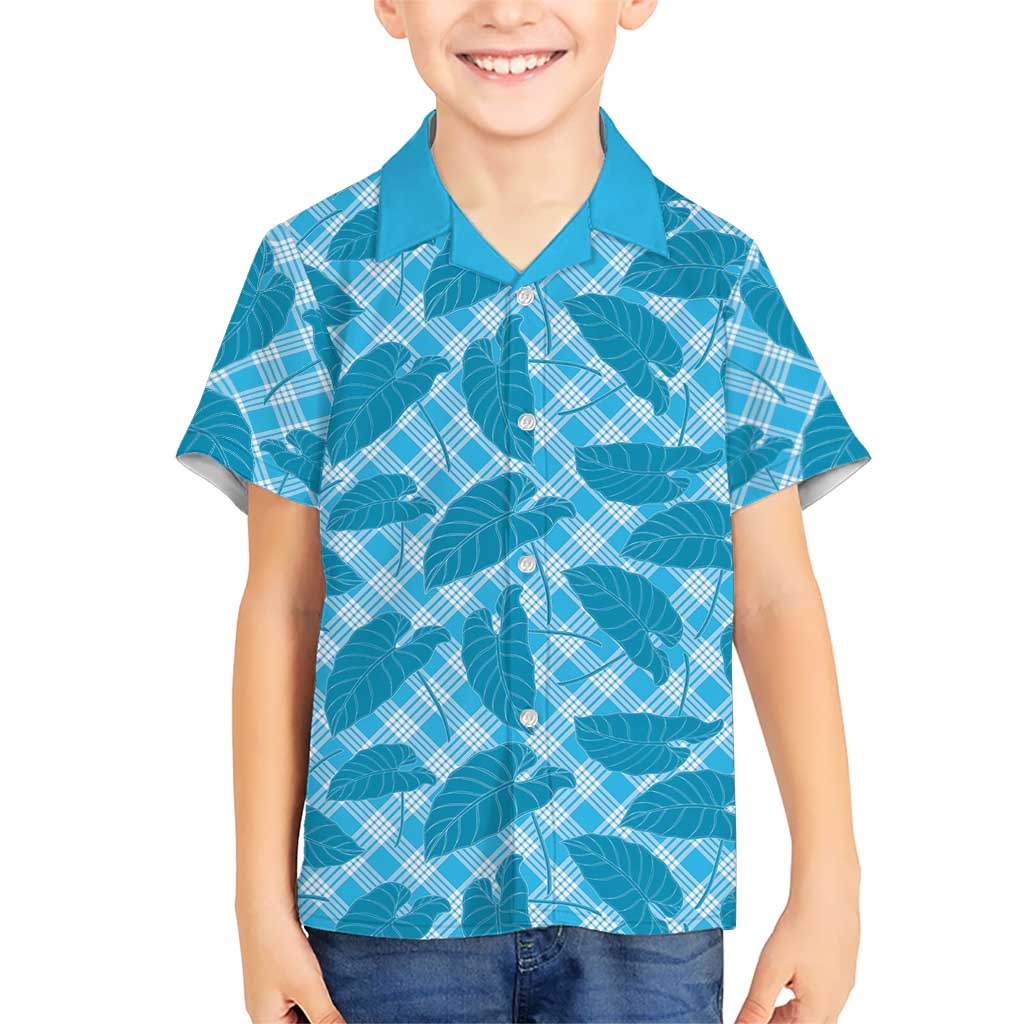 Blue Hawaii Kalo Palaka Motifs Hawaiian Shirt Hawaiian Taro Leaves Elegant Vibes - Polynesian Pride