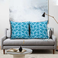 Blue Hawaii Kalo Palaka Motifs Pillow Cover Hawaiian Taro Leaves Elegant Vibes LT14 - Polynesian Pride