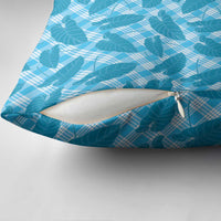 Blue Hawaii Kalo Palaka Motifs Pillow Cover Hawaiian Taro Leaves Elegant Vibes LT14 - Polynesian Pride