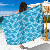 Blue Hawaii Kalo Palaka Motifs Sarong Hawaiian Taro Leaves Elegant Vibes LT14 One Size 44 x 66 inches Blue - Polynesian Pride