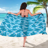 Blue Hawaii Kalo Palaka Motifs Sarong Hawaiian Taro Leaves Elegant Vibes LT14 - Polynesian Pride