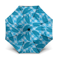 Blue Hawaii Kalo Palaka Motifs Umbrella Hawaiian Taro Leaves Elegant Vibes LT14 One Size Folded 11.42 inch Opened Diameter 37.4 inch Blue - Polynesian Pride