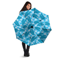Blue Hawaii Kalo Palaka Motifs Umbrella Hawaiian Taro Leaves Elegant Vibes LT14 - Polynesian Pride