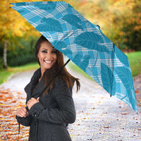 Blue Hawaii Kalo Palaka Motifs Umbrella Hawaiian Taro Leaves Elegant Vibes LT14 - Polynesian Pride