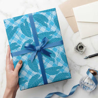 Blue Hawaii Kalo Palaka Motifs Wrapping Paper Hawaiian Taro Leaves Elegant Vibes LT14 - Polynesian Pride