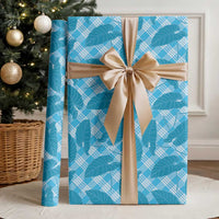 Blue Hawaii Kalo Palaka Motifs Wrapping Paper Hawaiian Taro Leaves Elegant Vibes LT14 - Polynesian Pride