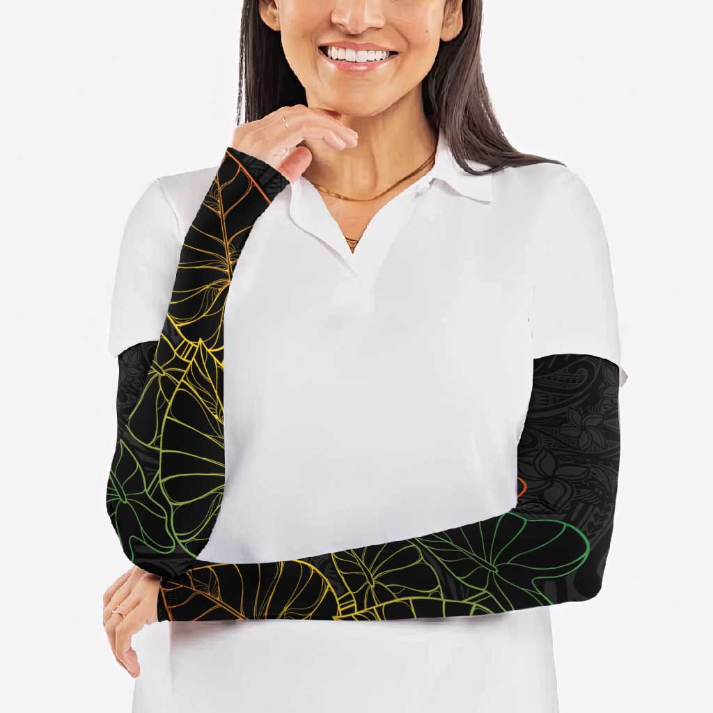 Aloha Hawaii Kalo Arm Sleeves Reggae Taro Polynesian Pattern - Polynesian Pride