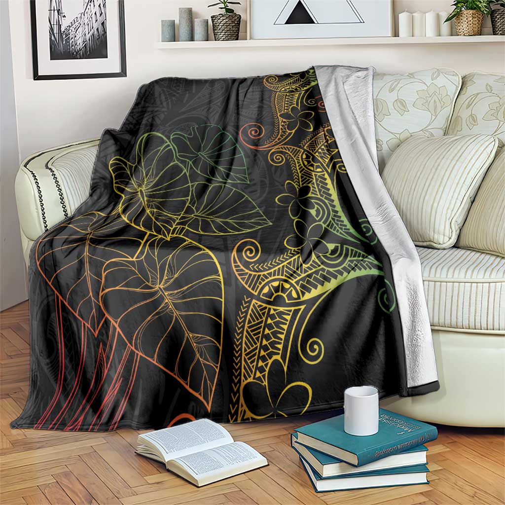 Aloha Hawaii Kalo Blanket Reggae Taro Polynesian Pattern - Polynesian Pride