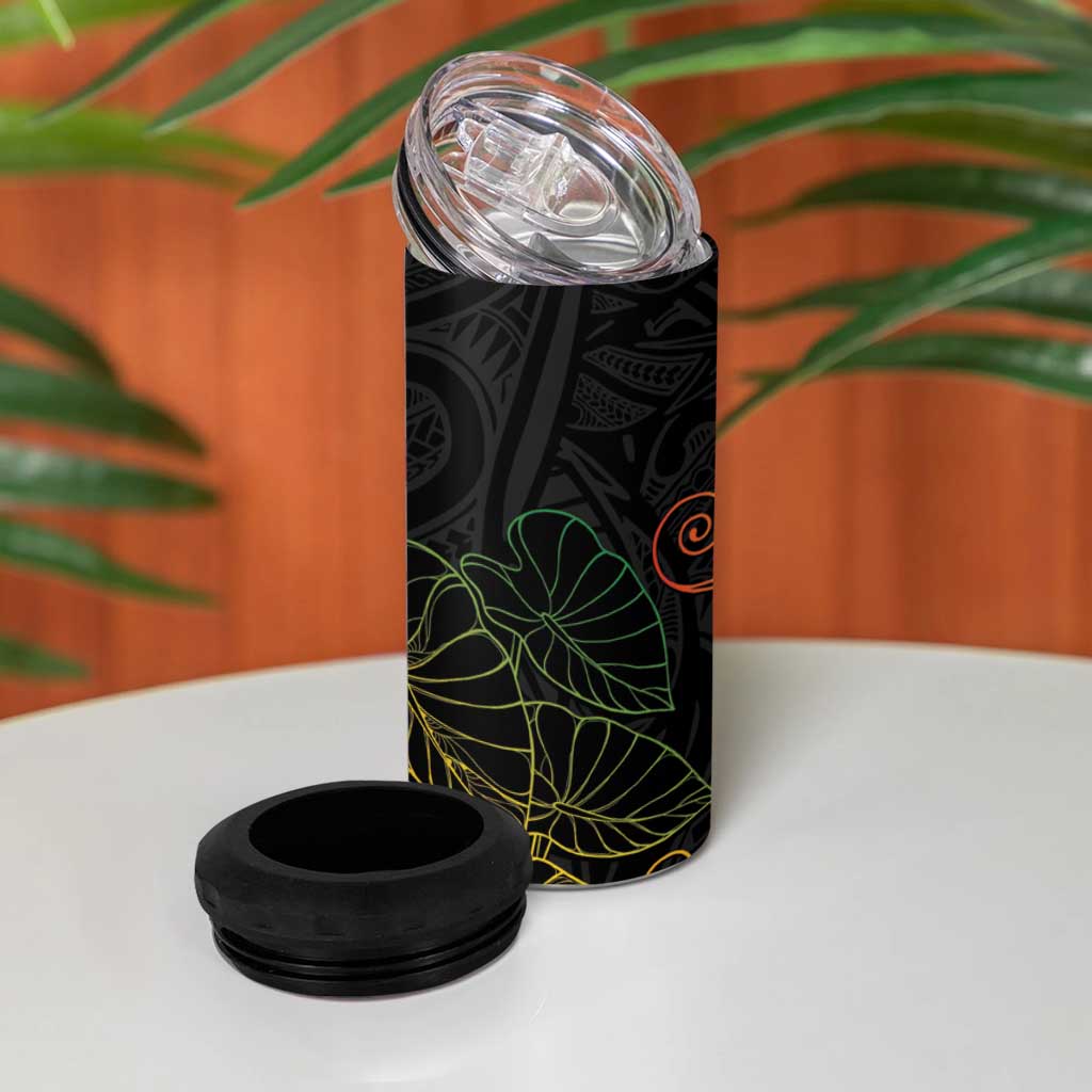 Aloha Hawaii Kalo 4 in 1 Can Cooler Tumbler Reggae Taro Polynesian Pattern LT14 - Polynesian Pride
