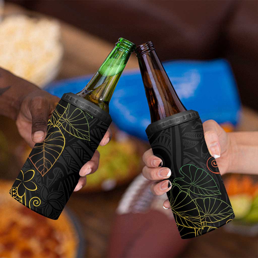 Aloha Hawaii Kalo 4 in 1 Can Cooler Tumbler Reggae Taro Polynesian Pattern LT14 - Polynesian Pride