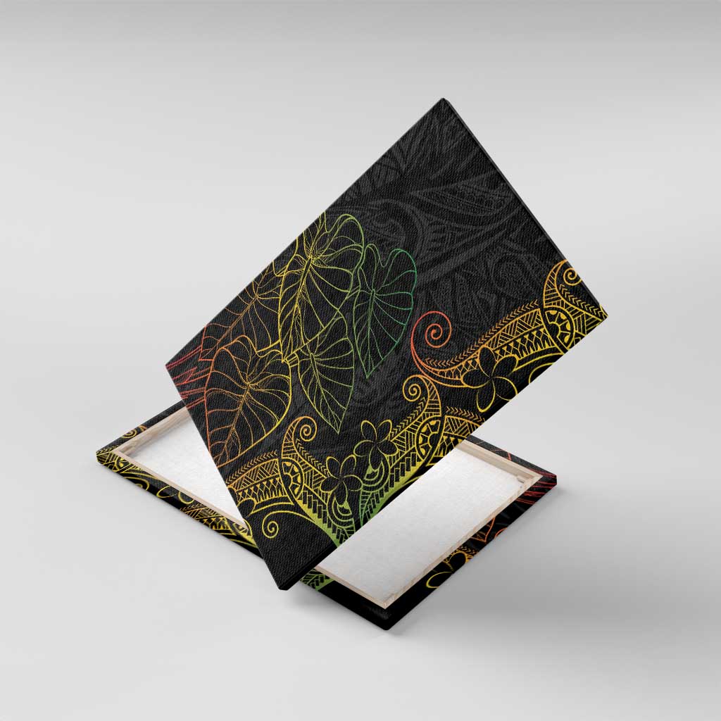 Aloha Hawaii Kalo Canvas Wall Art Reggae Taro Polynesian Pattern - Polynesian Pride