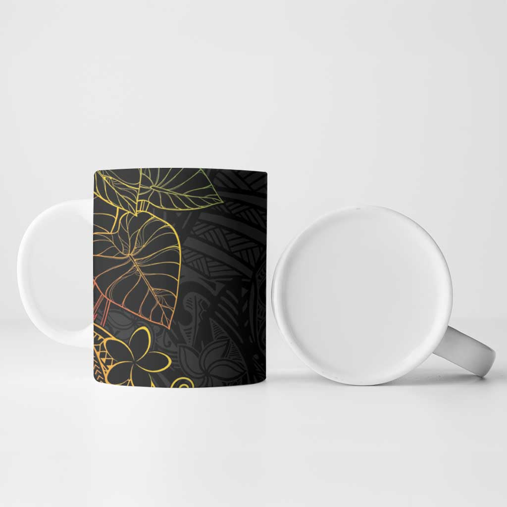 Aloha Hawaii Kalo Ceramic Mug Reggae Taro Polynesian Pattern - Polynesian Pride