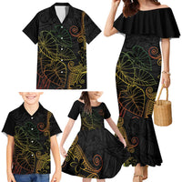Aloha Hawaii Kalo Family Matching Mermaid Dress and Hawaiian Shirt Reggae Taro Polynesian Pattern - Polynesian Pride