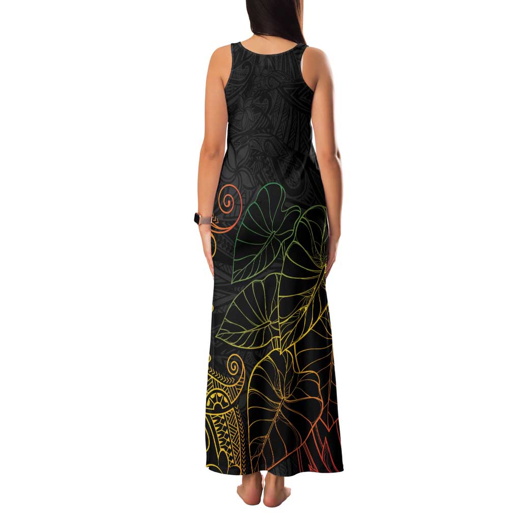 Aloha Hawaii Kalo Family Matching Tank Maxi Dress and Hawaiian Shirt Reggae Taro Polynesian Pattern - Polynesian Pride