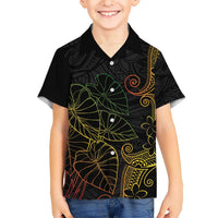 Aloha Hawaii Kalo Kid Hawaiian Shirt Reggae Taro Polynesian Pattern - Polynesian Pride