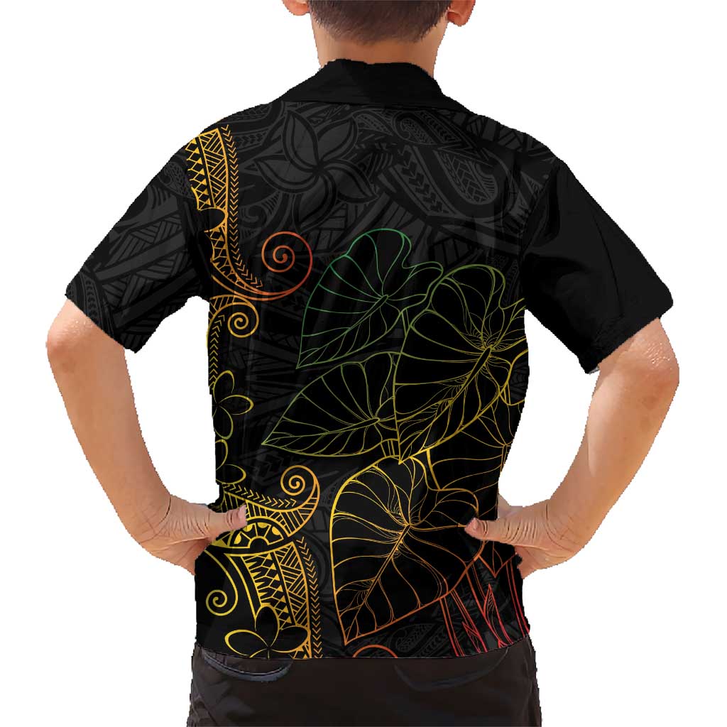 Aloha Hawaii Kalo Kid Hawaiian Shirt Reggae Taro Polynesian Pattern - Polynesian Pride
