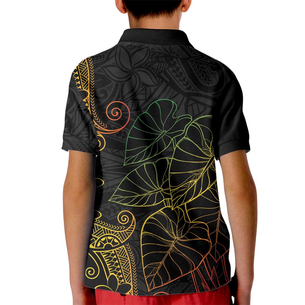 Aloha Hawaii Kalo Kid Polo Shirt Reggae Taro Polynesian Pattern - Polynesian Pride