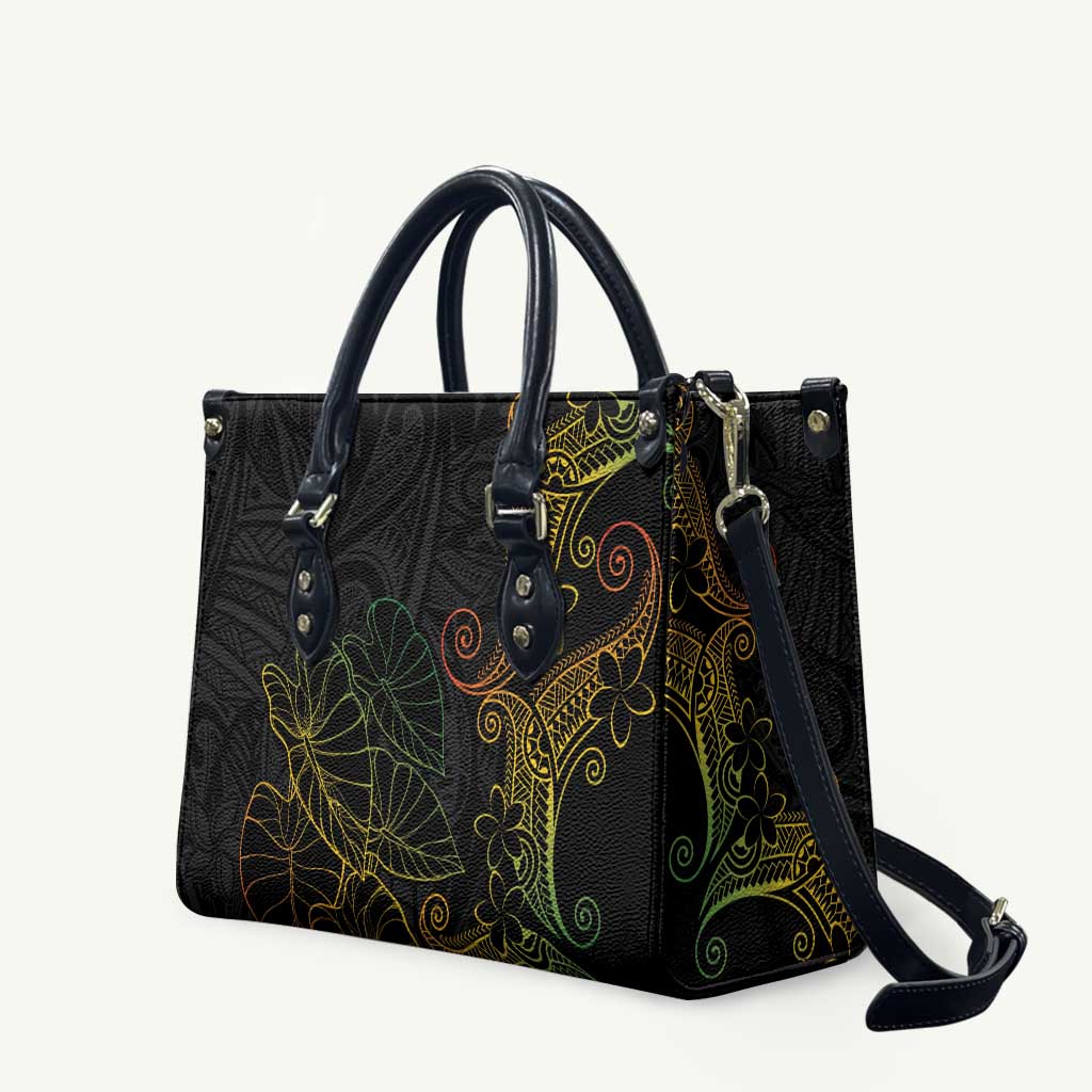 Aloha Hawaii Kalo Leather Bag Reggae Taro Polynesian Pattern - Polynesian Pride