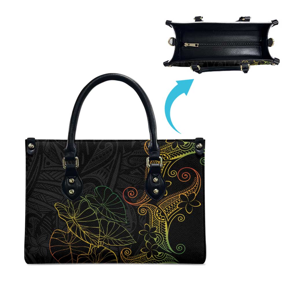 Aloha Hawaii Kalo Leather Bag Reggae Taro Polynesian Pattern - Polynesian Pride